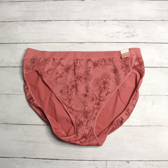 Ambrielle Women's High Cut Leg Brief Panties Size XXL 9 Floral - Picture 1 of 8